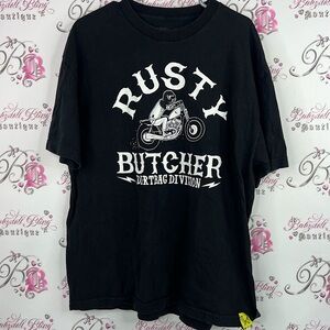 Rusty butcher top motorcycle refuse to loose Black Graphic Tee